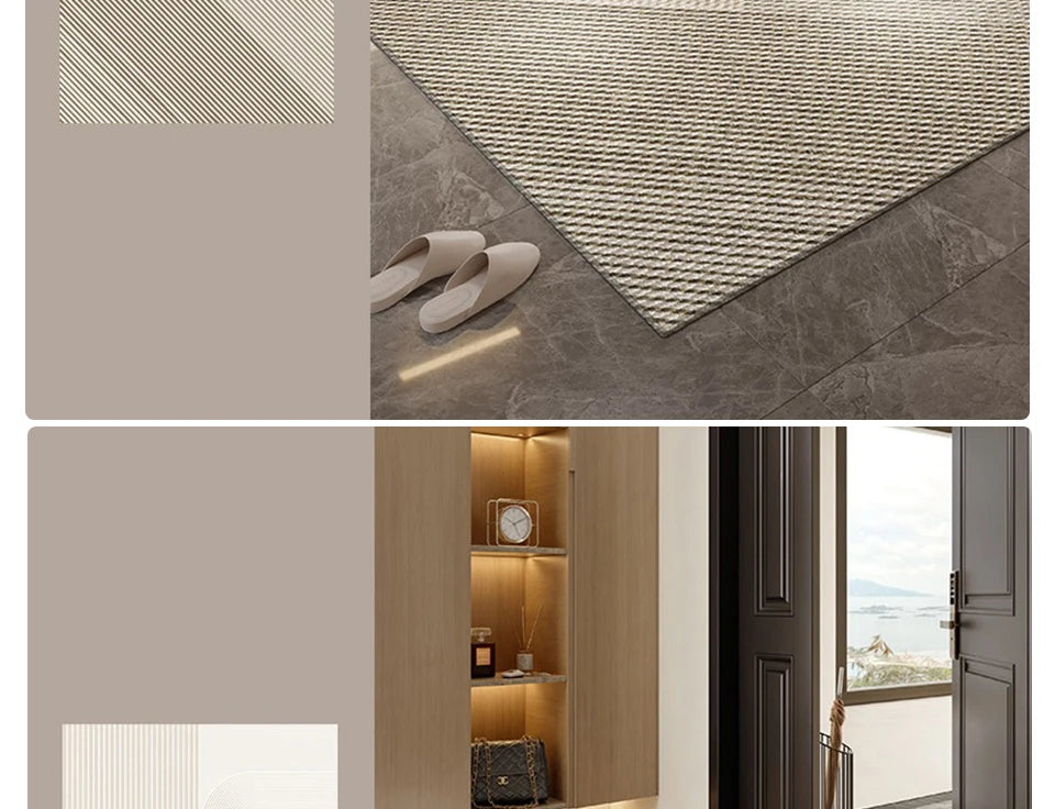 Non Slip Door Mat - Geometric Pattern Rug | Water Resistant Polyester Floor Mat - ZOOMNSTORE