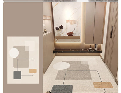 Non Slip Door Mat - Geometric Pattern Rug | Water Resistant Polyester Floor Mat - ZOOMNSTORE