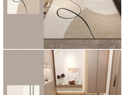 Non Slip Door Mat - Geometric Pattern Rug | Water Resistant Polyester Floor Mat - ZOOMNSTORE