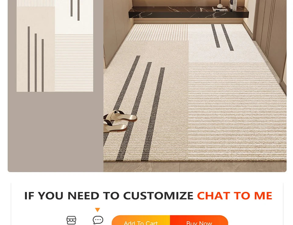 Non Slip Door Mat - Geometric Pattern Rug | Water Resistant Polyester Floor Mat - ZOOMNSTORE