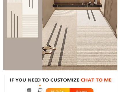 Non Slip Door Mat - Geometric Pattern Rug | Water Resistant Polyester Floor Mat - ZOOMNSTORE