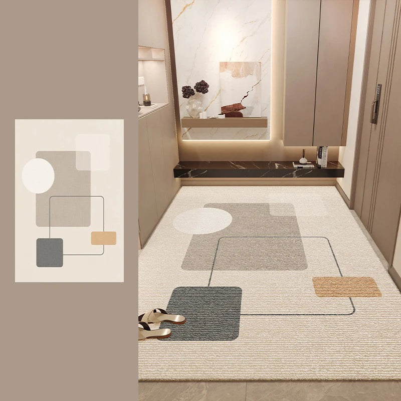Non Slip Door Mat - Geometric Pattern Rug | Water Resistant Polyester Floor Mat - ZOOMNSTORE