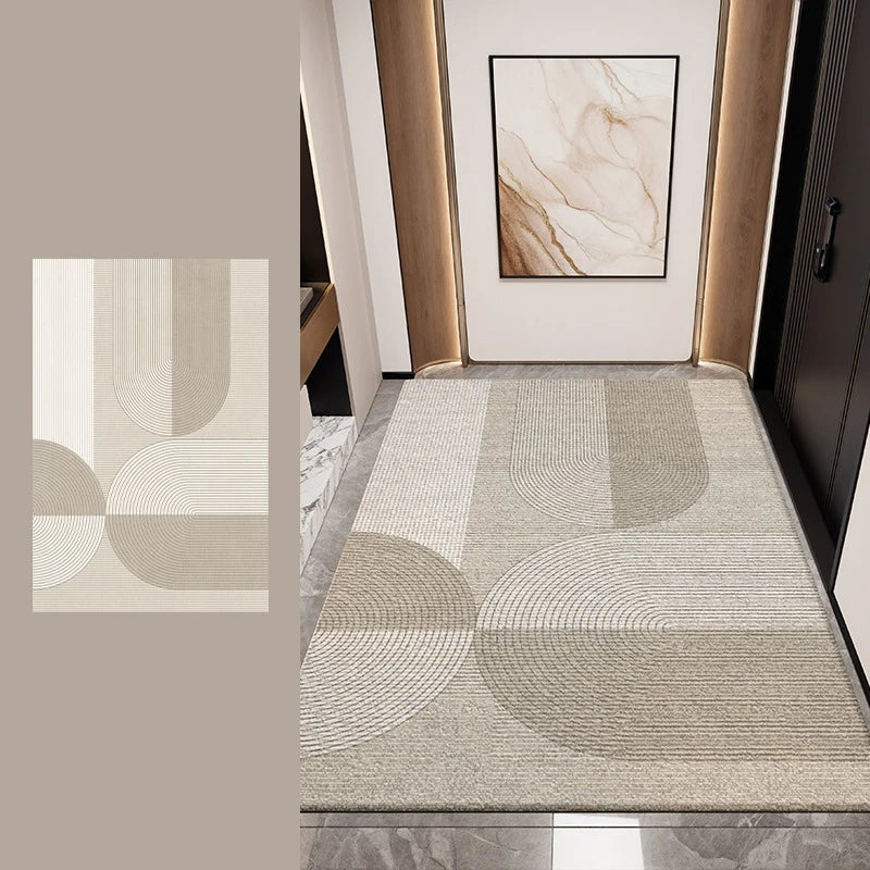 Non Slip Door Mat - Geometric Pattern Rug | Water Resistant Polyester Floor Mat - ZOOMNSTORE