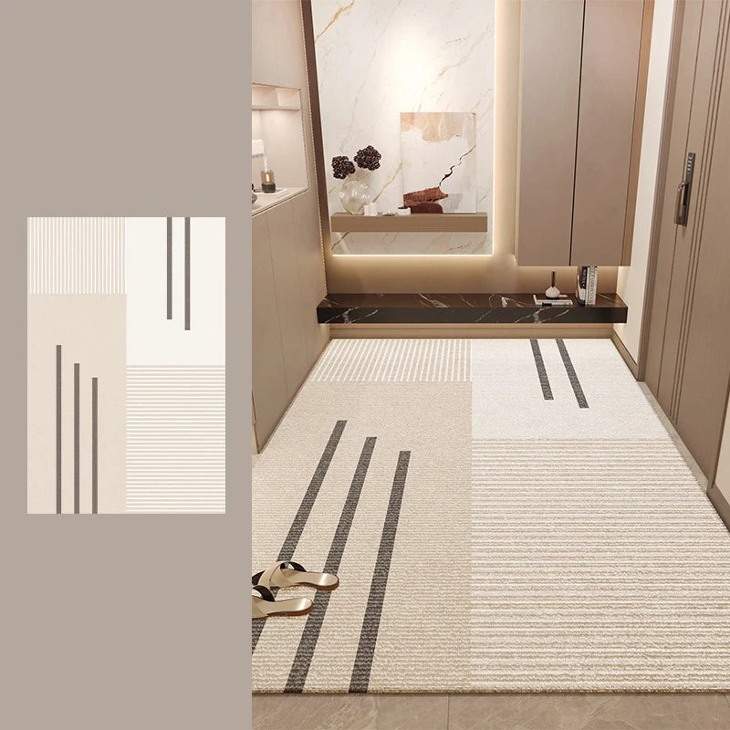 Non Slip Door Mat - Geometric Pattern Rug | Water Resistant Polyester Floor Mat - ZOOMNSTORE