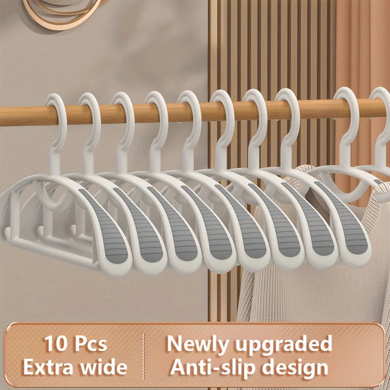 Non Slip Hanger - Wide Shoulder Plastic Clothes Drying Rack With Thick Design - ZOOMNSTORE