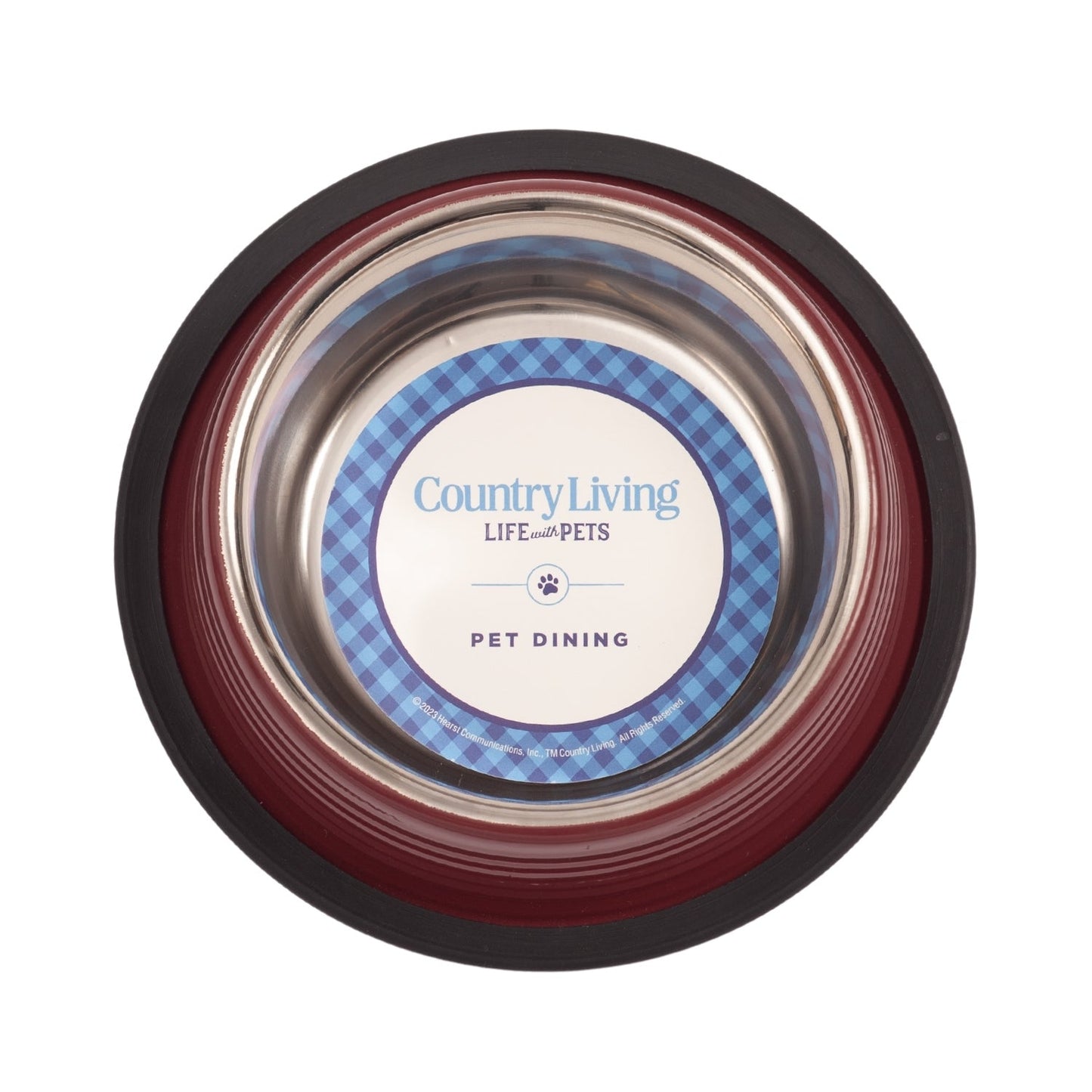 Country Living Set of 2 Ribbed Non-Slip Pet Bowls – Merlot Red - ZOOMNSTORE