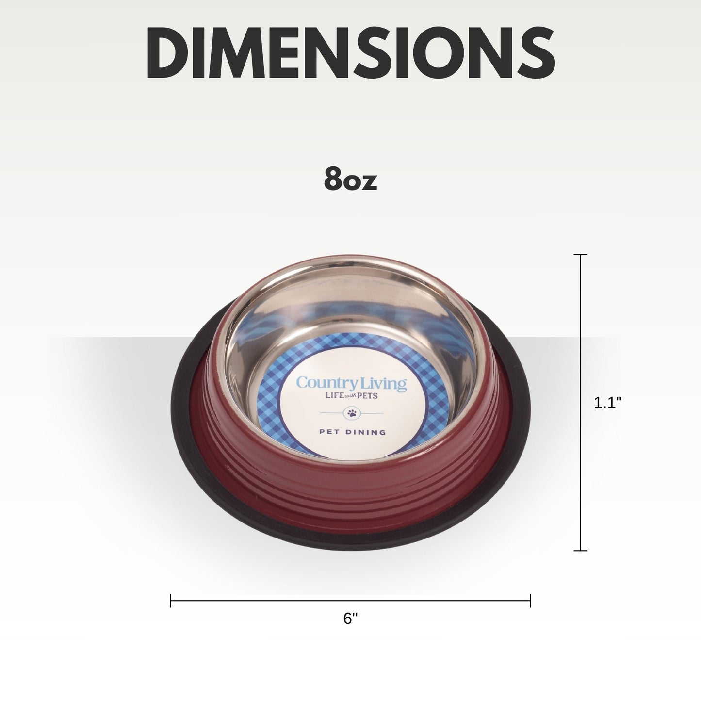 Country Living Set of 2 Ribbed Non-Slip Pet Bowls – Merlot Red - ZOOMNSTORE