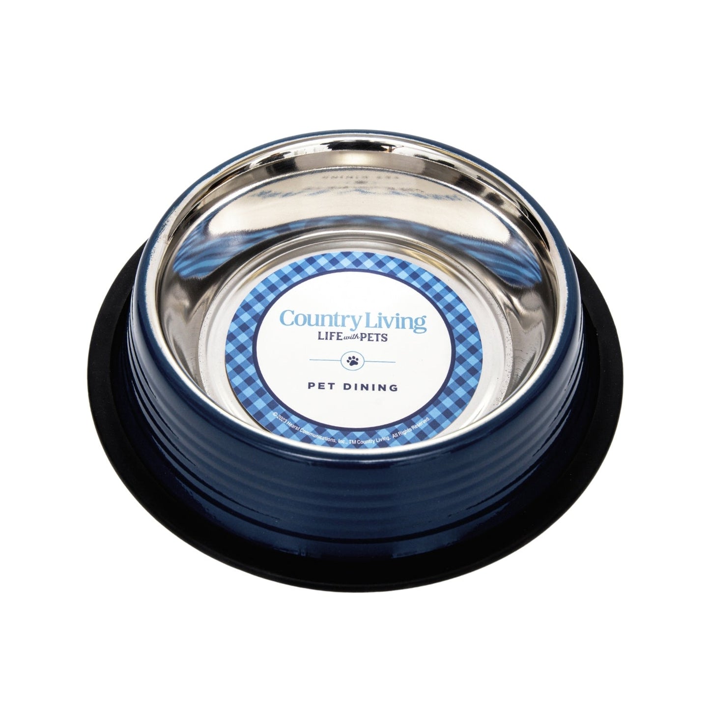 Country Living Set of 2 Ribbed Non-Slip Pet Bowls – Poseidon Blue - ZOOMNSTORE