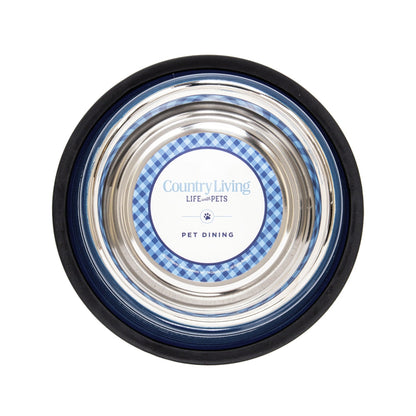 Country Living Set of 2 Ribbed Non-Slip Pet Bowls – Poseidon Blue - ZOOMNSTORE