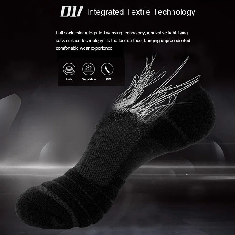 Non Slip Running Socks – 3Pair Towel Bottom Quick Drying Fitness Sports Socks - ZOOMNSTORE