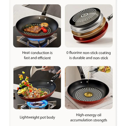 Non Stick Frying Pan - 24cm Crystal Diamond Multi Functional Pan For Gas & Induction - ZOOMNSTORE