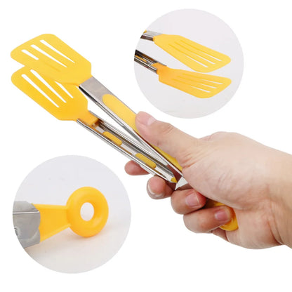 Stainless Steel Non-Stick Kitchen Tongs - Versatile BBQ Salad and Steak Utensil - ZOOMNSTORE