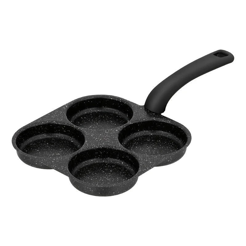 Non Stick Omelette Pan - Medical Stone Coating Four Hole Egg Frying Pan - ZOOMNSTORE