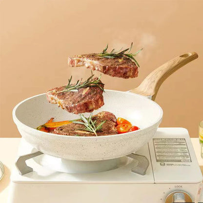 Non-Stick Wok Pan - Ceramic Frying Pan With Medical Stone, Induction Compatible - ZOOMNSTORE