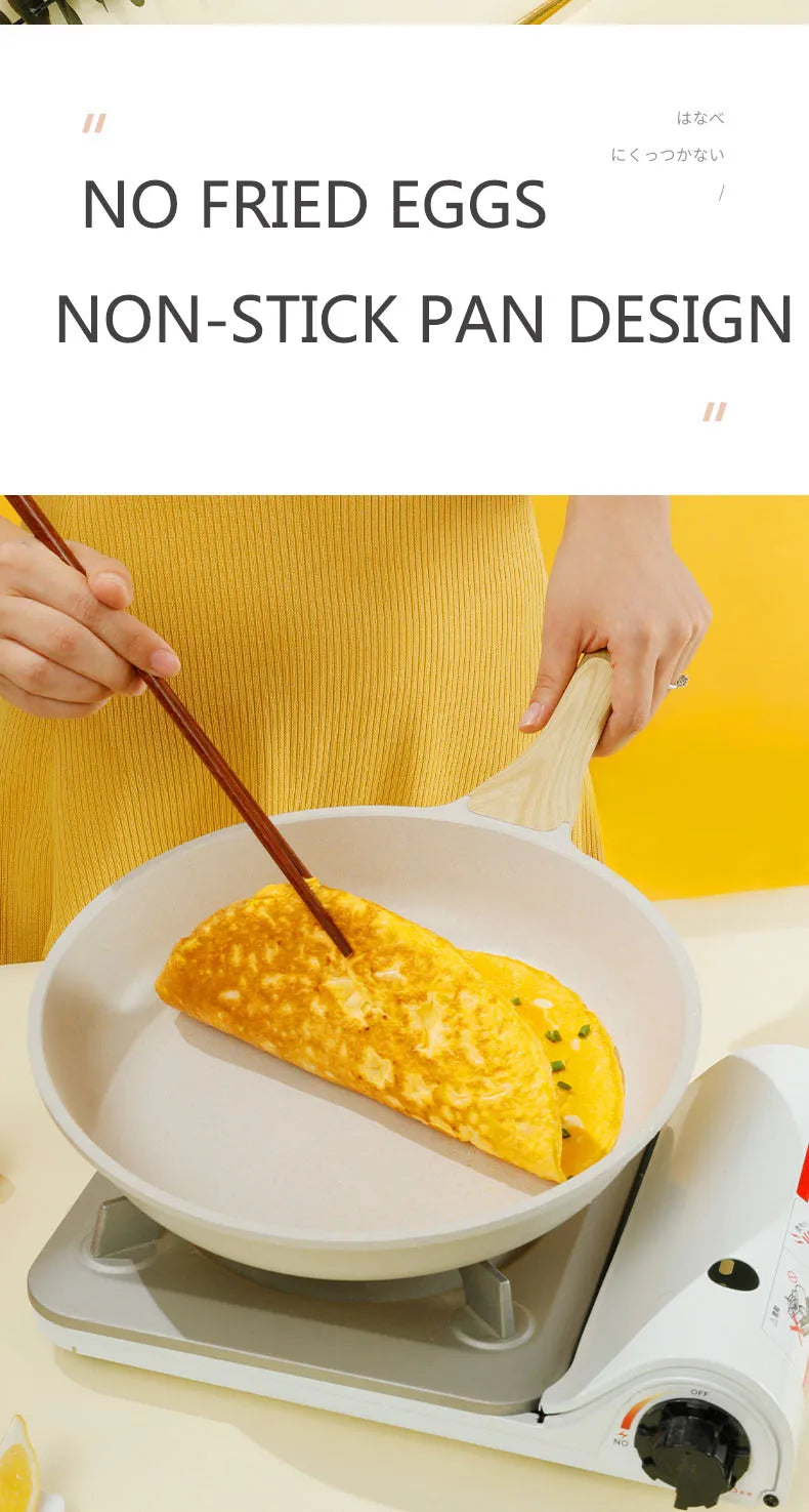 Non-Stick Wok Pan - Ceramic Frying Pan With Medical Stone, Induction Compatible - ZOOMNSTORE