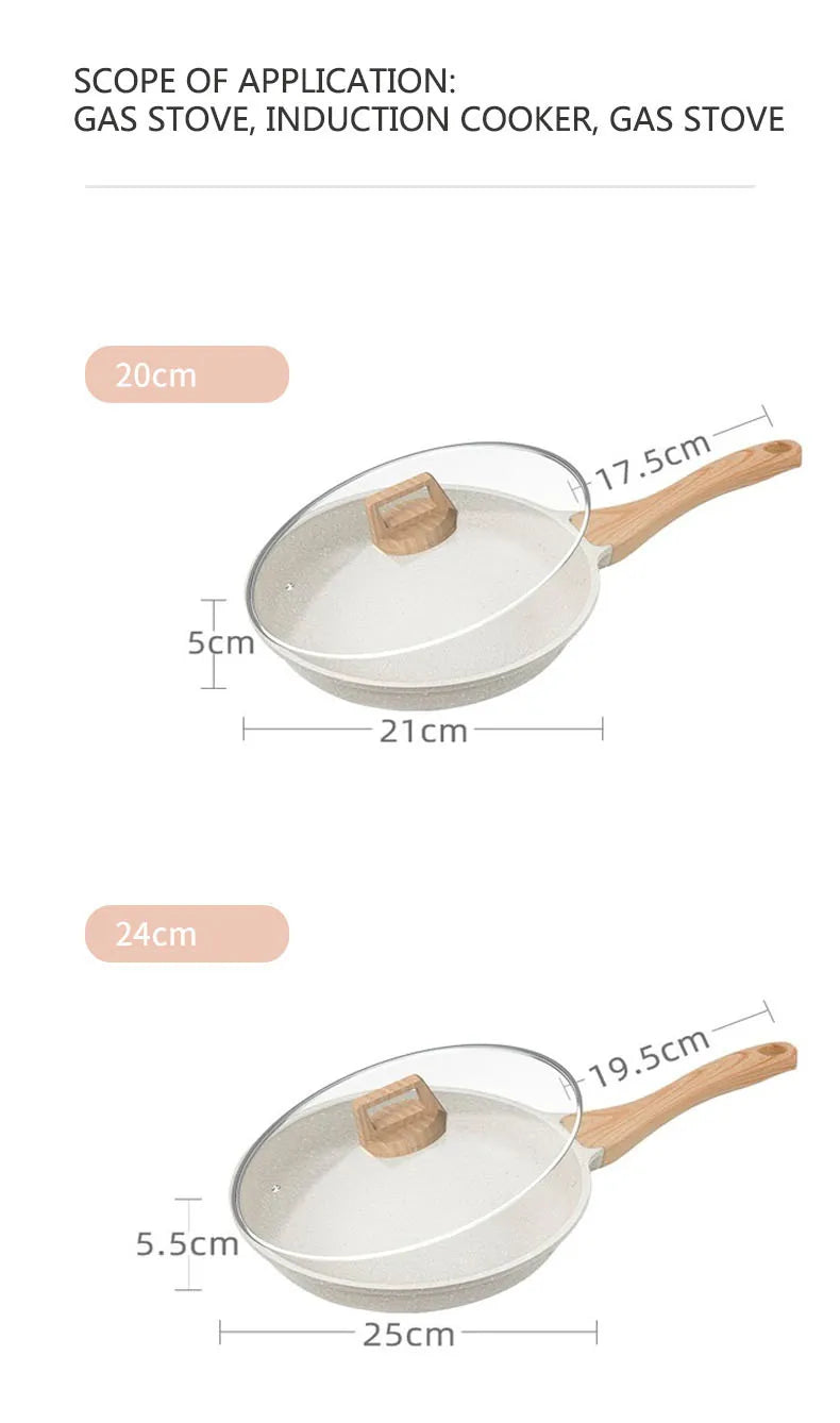 Non-Stick Wok Pan - Ceramic Frying Pan With Medical Stone, Induction Compatible - ZOOMNSTORE
