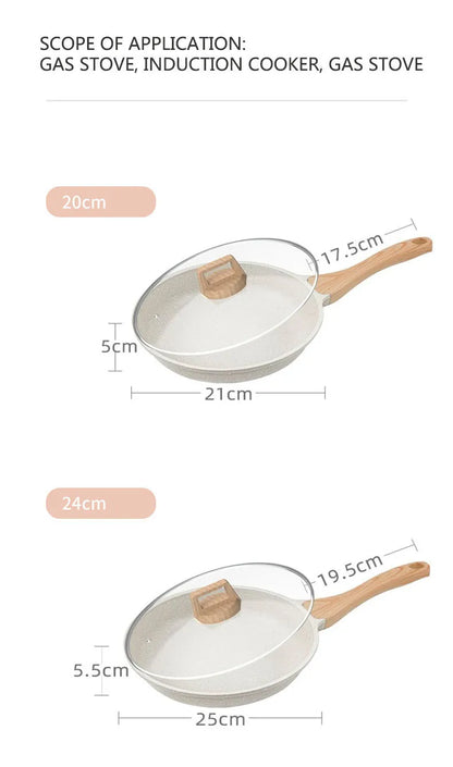 Non-Stick Wok Pan - Ceramic Frying Pan With Medical Stone, Induction Compatible - ZOOMNSTORE