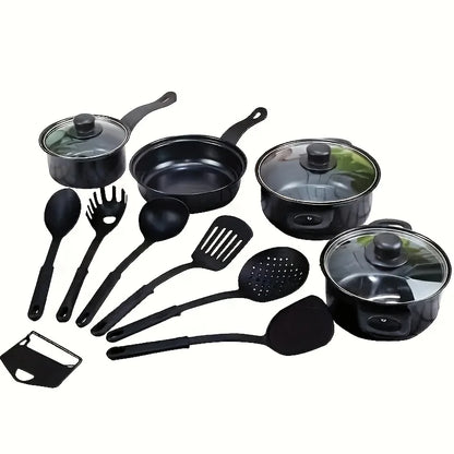 Nonstick Cookware Set - 13-Piece Induction Compatible Aluminum Kitchen & Camping Pots - ZOOMNSTORE