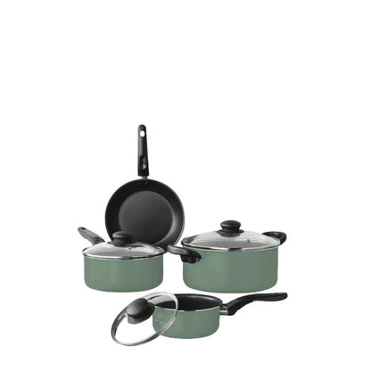 Nonstick Cookware Set - 7 Piece Lightweight Aluminum Pots and Pans | Dishwasher Safe - ZOOMNSTORE