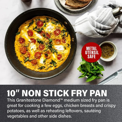 Nonstick Fry Pan - Diamond Reinforced Aluminum Skillet | Oven Safe, Dishwasher Safe - ZOOMNSTORE