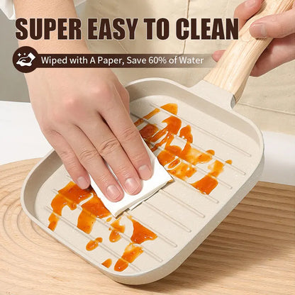 Nonstick Grill Pan - 19cm Square Steak Grilling Pan for Indoor & Outdoor Use - ZOOMNSTORE