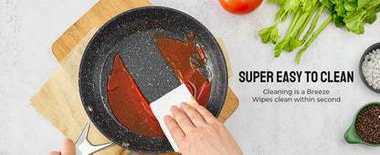 Nonstick Induction Cookware - 10 Piece Aluminum Cooking Set with Ergonomic Handles & Oven Safe Pans - ZOOMNSTORE