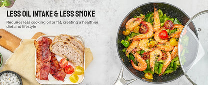 Nonstick Induction Cookware - 10 Piece Aluminum Cooking Set with Ergonomic Handles & Oven Safe Pans - ZOOMNSTORE