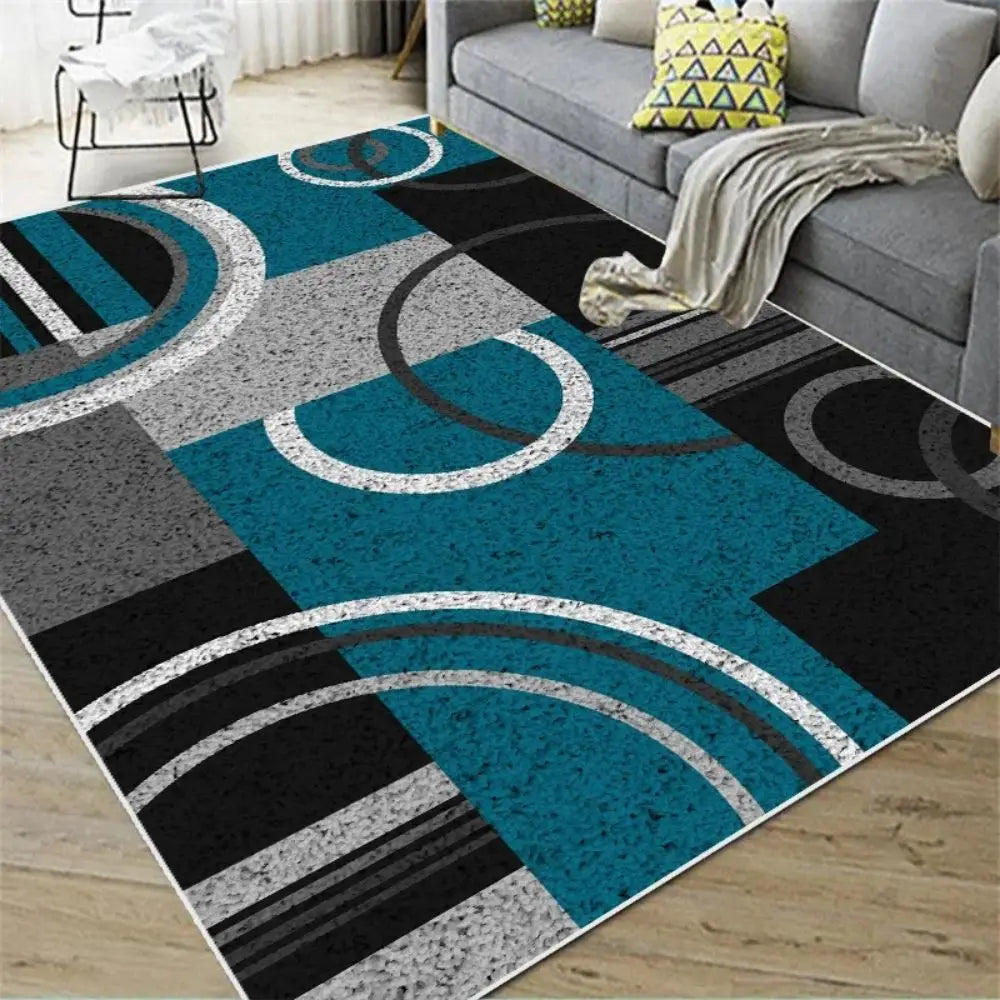 Nordic Abstract Carpet – Large Geometric Area Rug | Anti Slip, Fade Resistant Floor Mat - ZOOMNSTORE