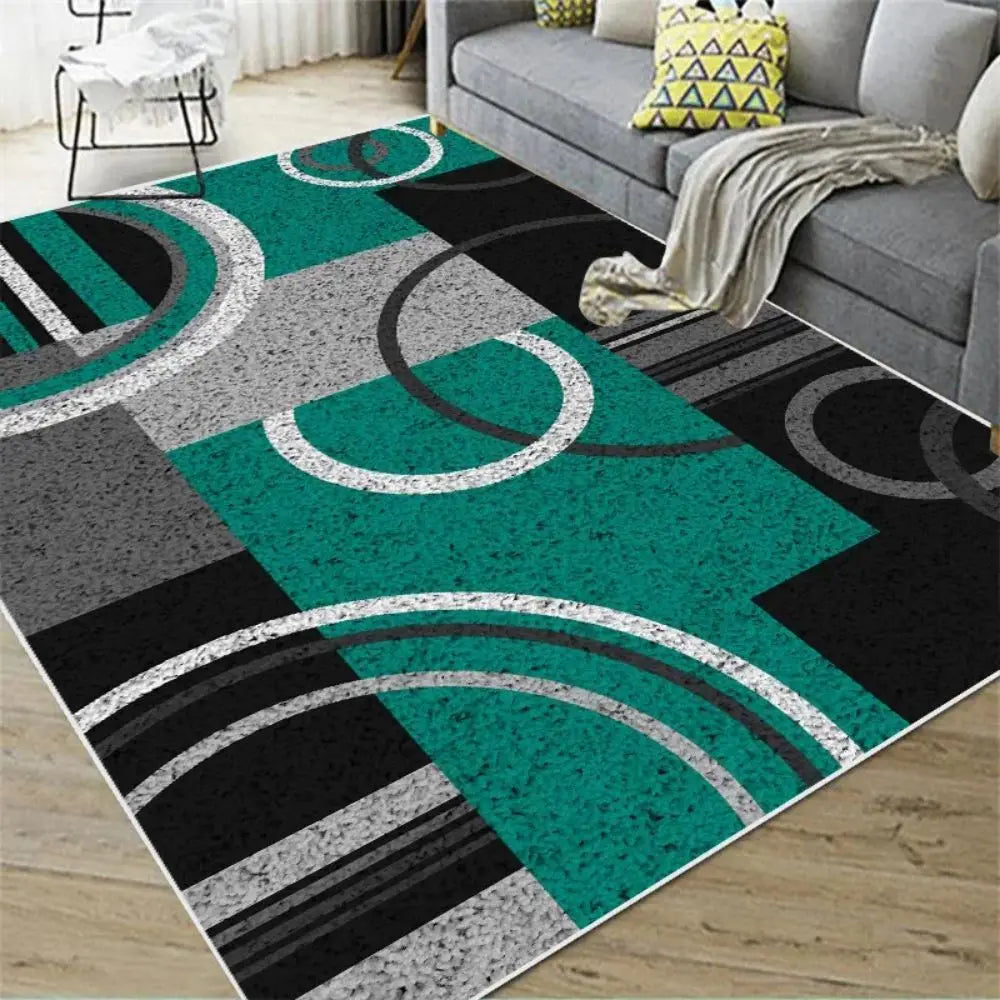 Nordic Abstract Carpet – Large Geometric Area Rug | Anti Slip, Fade Resistant Floor Mat - ZOOMNSTORE