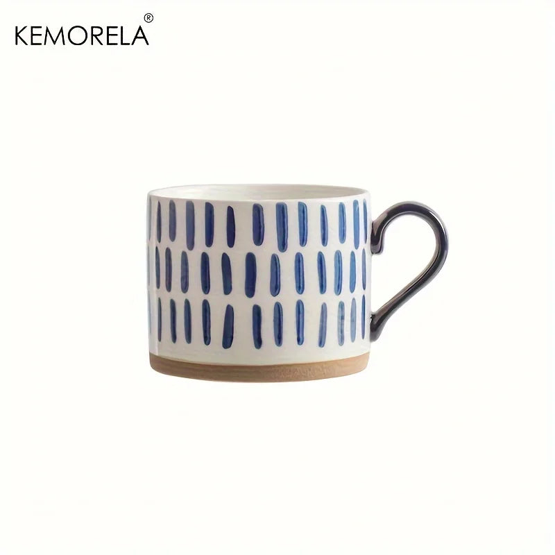 Nordic Ceramic Coffee Mug – 450ml Large Capacity Retro Style Mug with Handle - ZOOMNSTORE