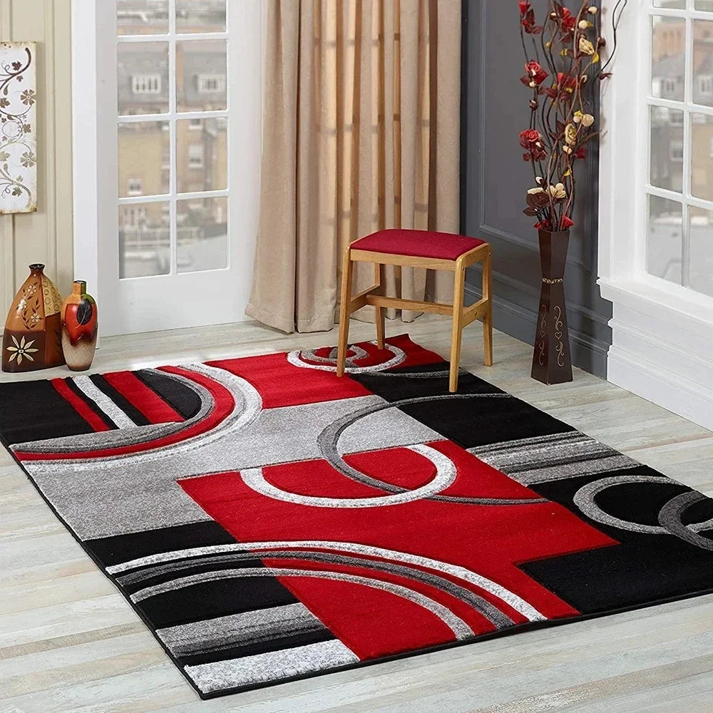 Nordic Geometric Carpet - Modern Area Rugs | Large Living Room Rug Mat - ZOOMNSTORE