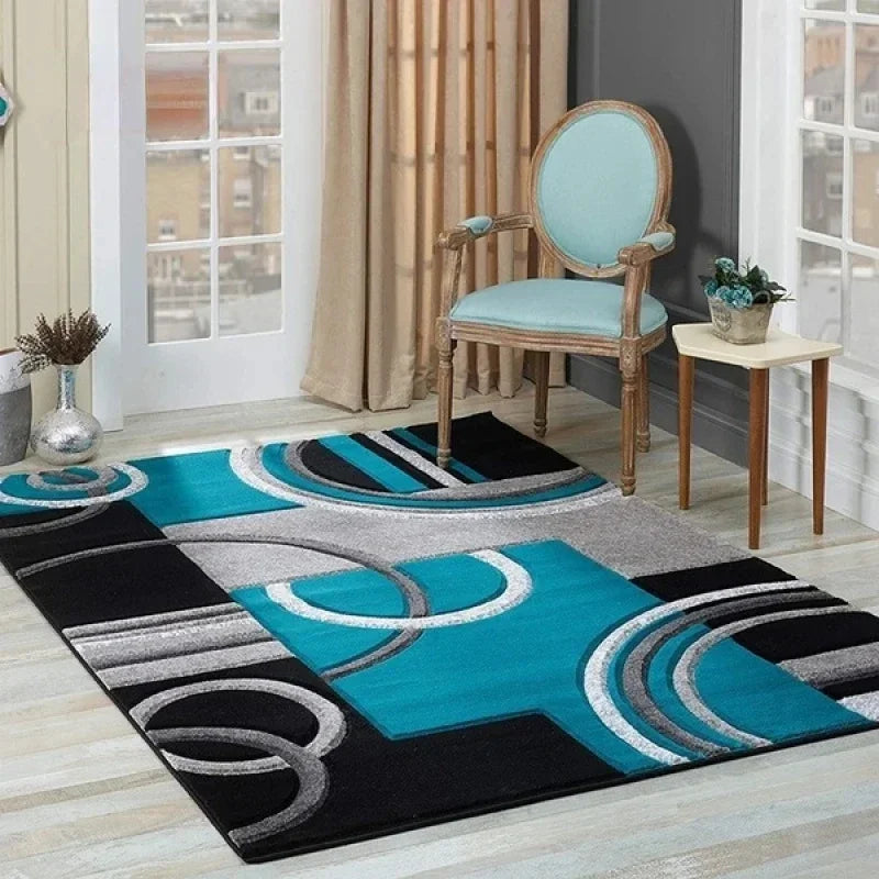 Nordic Geometric Carpet - Modern Area Rugs | Large Living Room Rug Mat - ZOOMNSTORE