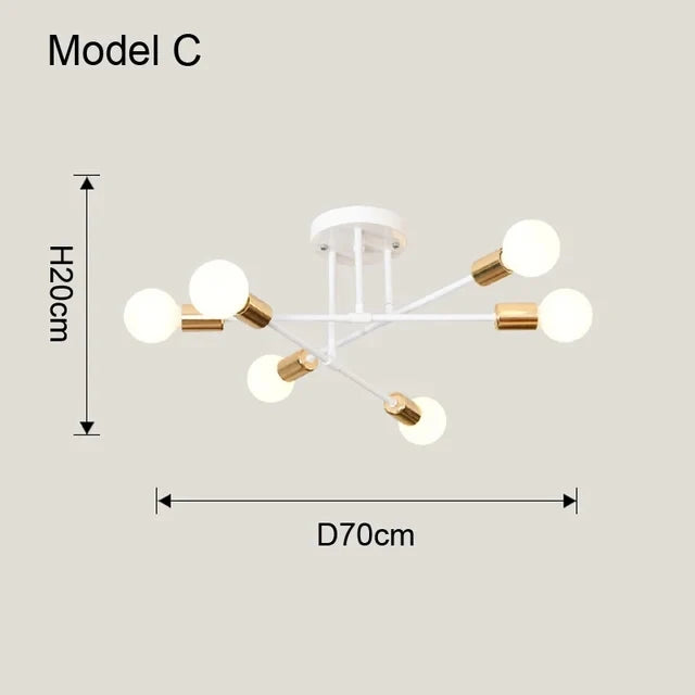Nordic Minimalist LED Pendant Light - Black Gold Chandelier for Bedrooms  Living Rooms - ZOOMNSTORE