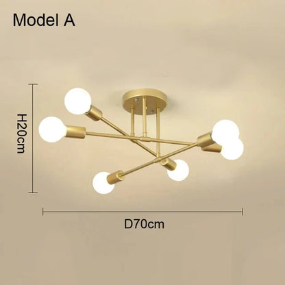 Nordic Minimalist LED Pendant Light - Black Gold Chandelier for Bedrooms  Living Rooms - ZOOMNSTORE