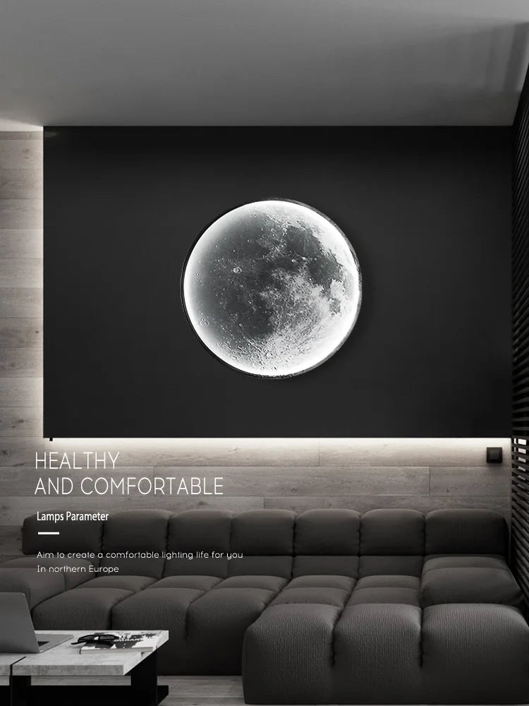 Nordic Moon Wall Lamp - Modern Decorative Ceiling Light for Living Room  Bedroom - ZOOMNSTORE