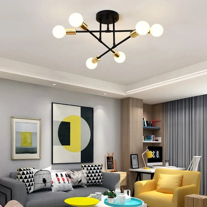 Nordic Minimalist LED Pendant Light - Black Gold Chandelier for Bedrooms  Living Rooms - ZOOMNSTORE