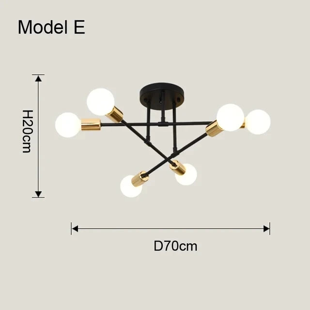 Nordic Minimalist LED Pendant Light - Black Gold Chandelier for Bedrooms  Living Rooms - ZOOMNSTORE