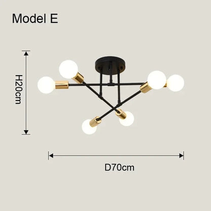 Nordic Minimalist LED Pendant Light - Black Gold Chandelier for Bedrooms  Living Rooms - ZOOMNSTORE