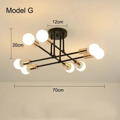 Nordic Minimalist LED Pendant Light - Black Gold Chandelier for Bedrooms  Living Rooms - ZOOMNSTORE