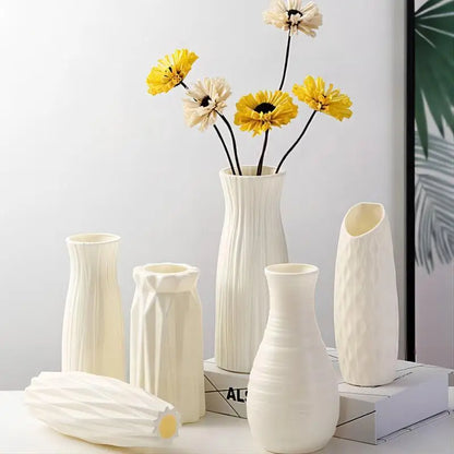 Nordic Plastic Vase - Simple Small Flower Pot for Modern Home Decor - ZOOMNSTORE