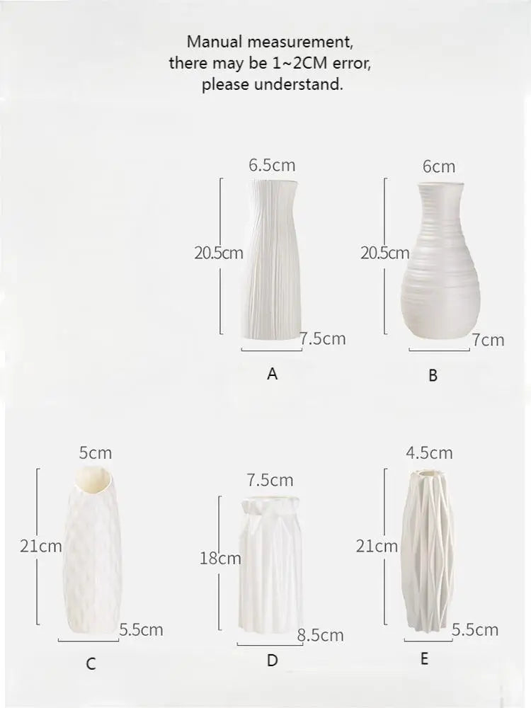 Nordic Plastic Vase - Simple Small Flower Pot for Modern Home Decor - ZOOMNSTORE