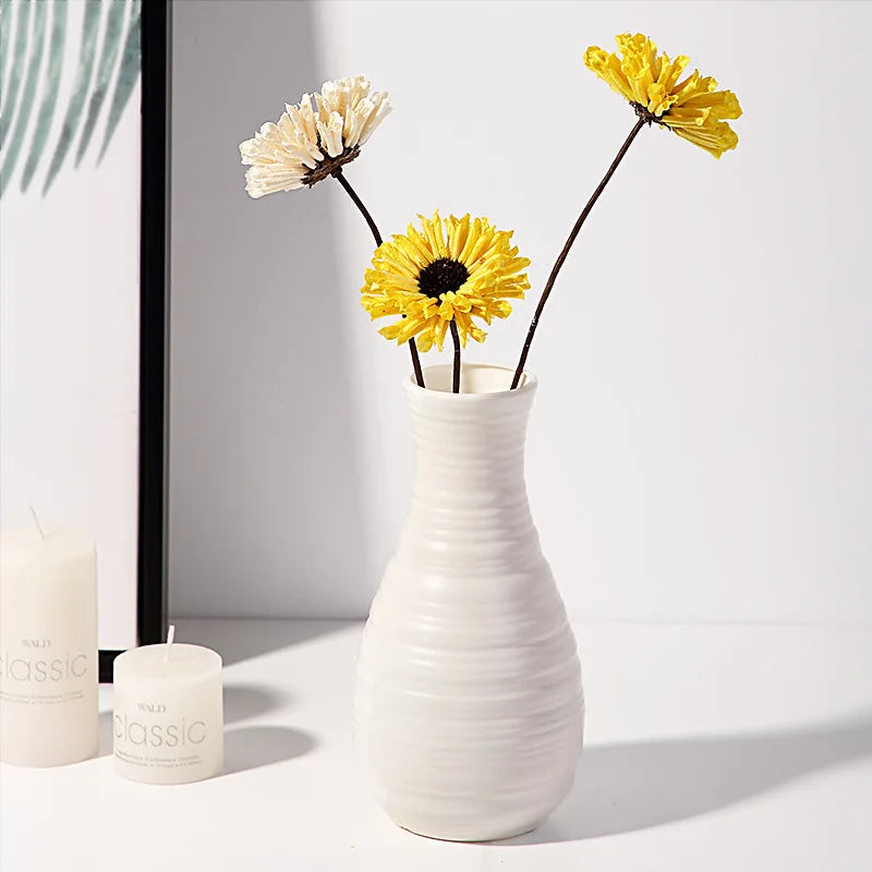 Nordic Plastic Vase - Simple Small Flower Pot for Modern Home Decor - ZOOMNSTORE