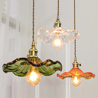 Nordic Style LED Pendant Light - Colorful Glass Copper Hanging Lamp for Bedroom  Living Room - ZOOMNSTORE