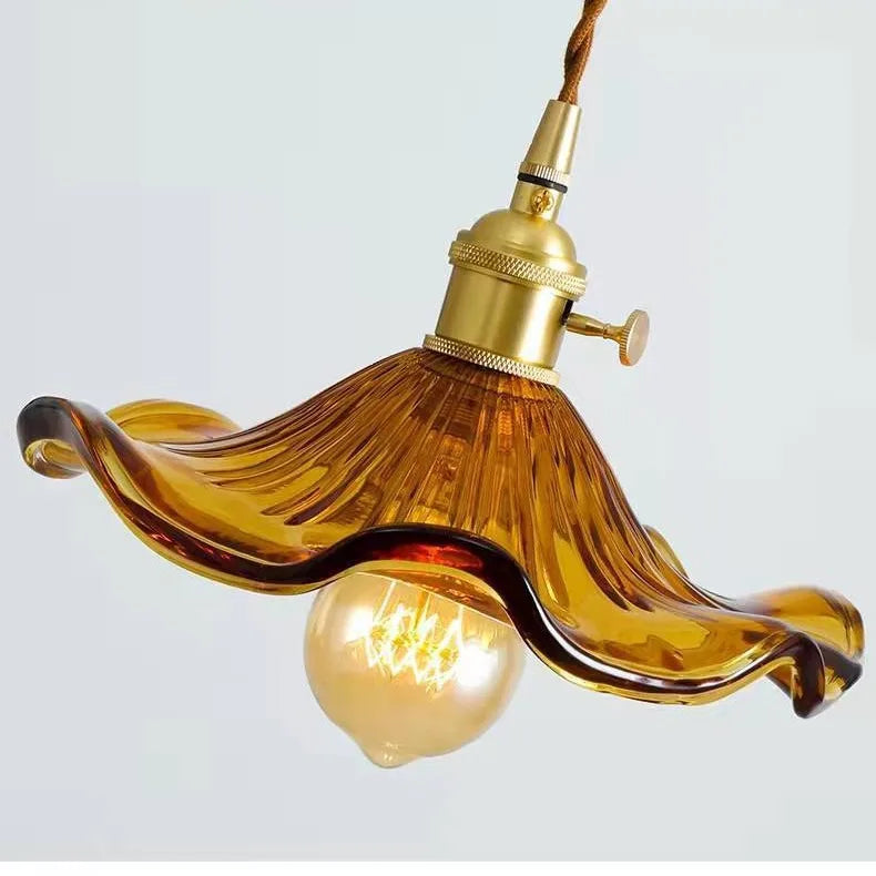 Nordic Style LED Pendant Light - Colorful Glass Copper Hanging Lamp for Bedroom  Living Room - ZOOMNSTORE