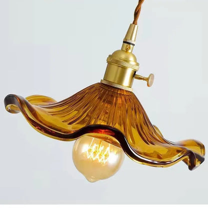 Nordic Style LED Pendant Light - Colorful Glass Copper Hanging Lamp for Bedroom  Living Room - ZOOMNSTORE
