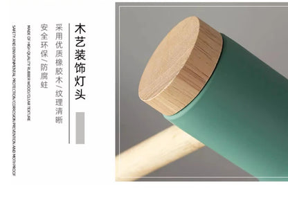 Nordic Table Lamp – Wooden Desk Lamp with Adjustable Head | LED Bedside Light - ZOOMNSTORE