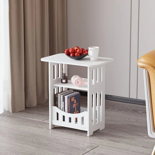 Nordic Wooden Storage Table - Multipurpose Bedside  Living Room Organizer - ZOOMNSTORE