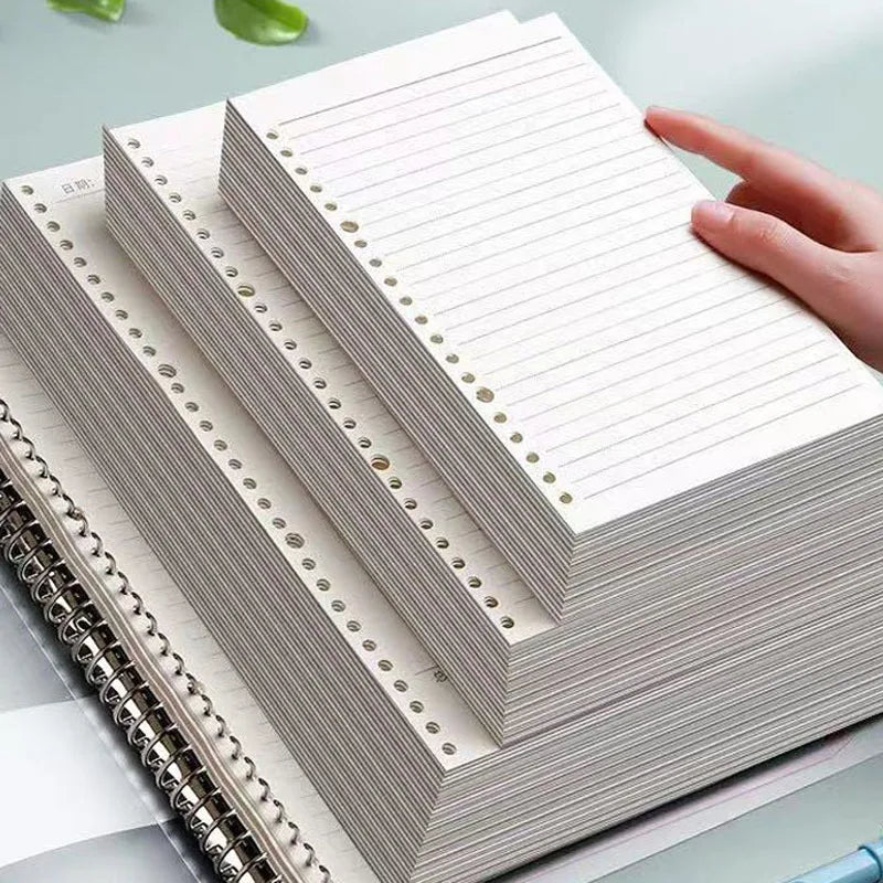 Notebook Refill Paper - A4 B5 A5 Loose Leaf Binder Sheets Grid Lined Blank Writing Pads - ZOOMNSTORE