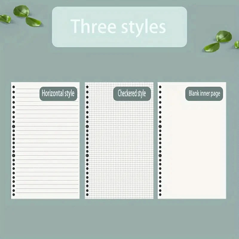 Notebook Refill Paper - A4 B5 A5 Loose Leaf Binder Sheets Grid Lined Blank Writing Pads - ZOOMNSTORE