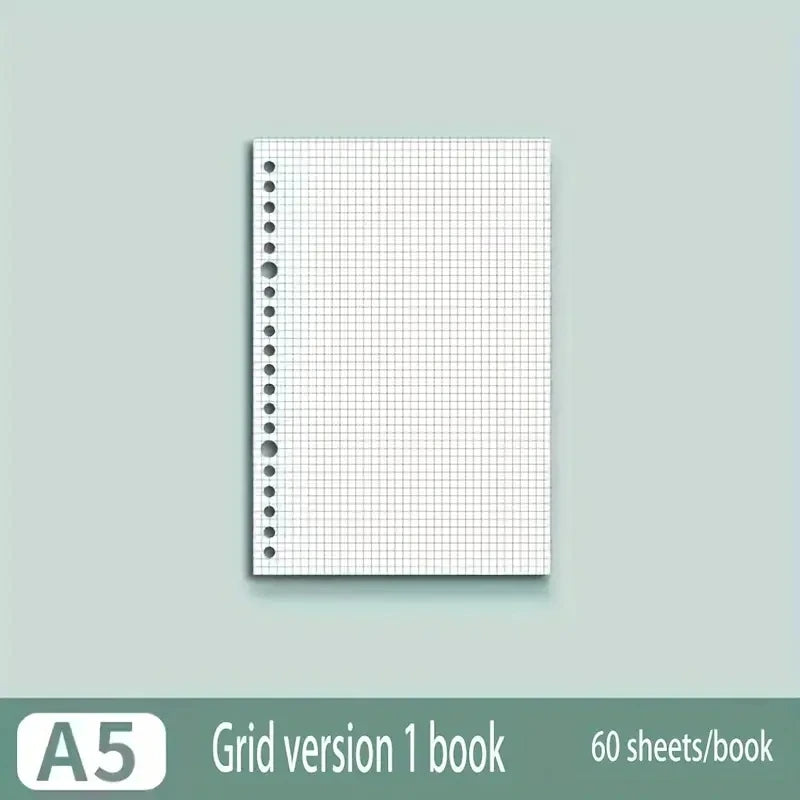 Notebook Refill Paper - A4 B5 A5 Loose Leaf Binder Sheets Grid Lined Blank Writing Pads - ZOOMNSTORE